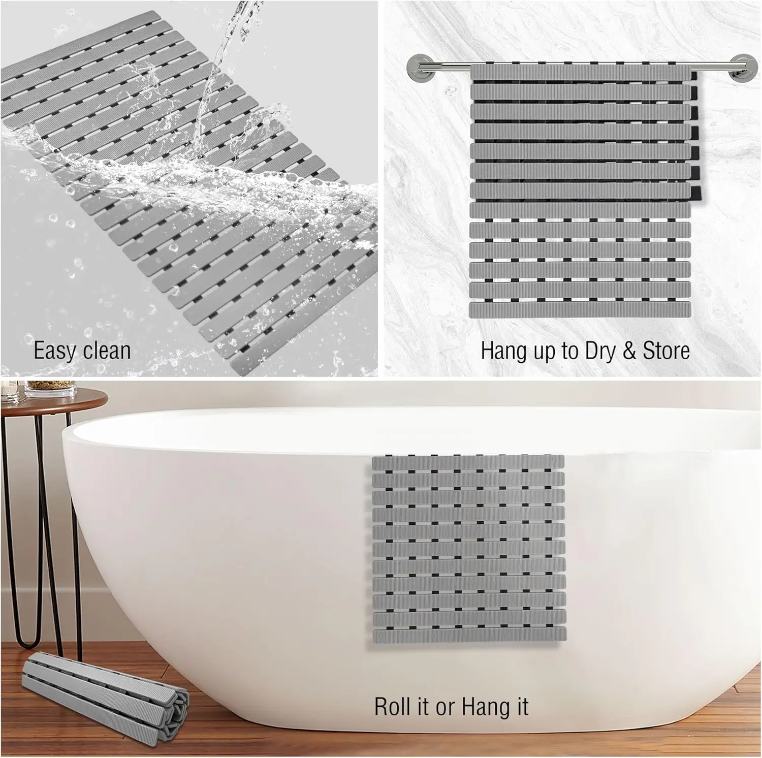 1pc Bathtub Mat Non Slip, Show - Bamboo Bath Mat recension och pris